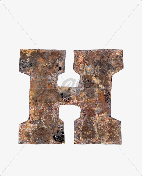 Letter H from Old Time Font on Yellow Images Creative Fonts - S40620