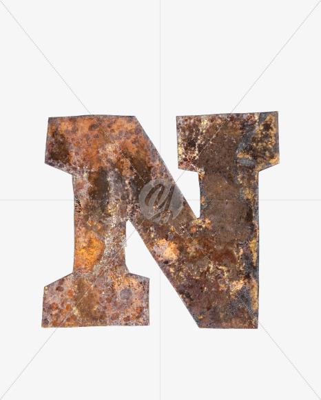 Letter N from Old Time Font on Yellow Images Creative Fonts - S40626