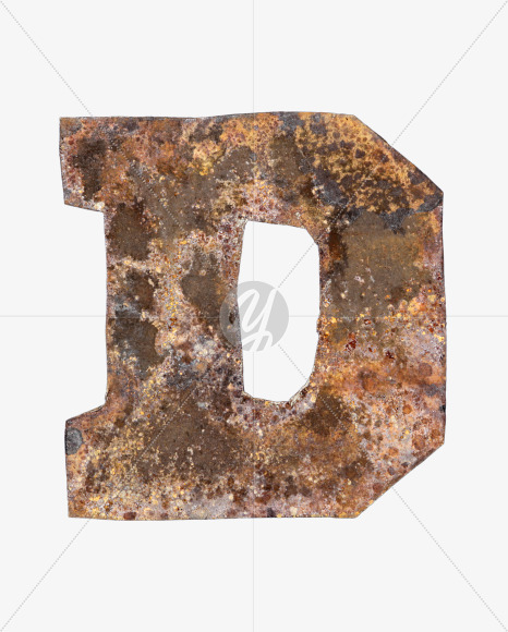 Letter D from Old Time Font on Yellow Images Creative Fonts - S40616