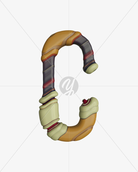 Letter C from Speedy Font on Yellow Images Creative Fonts - S40660