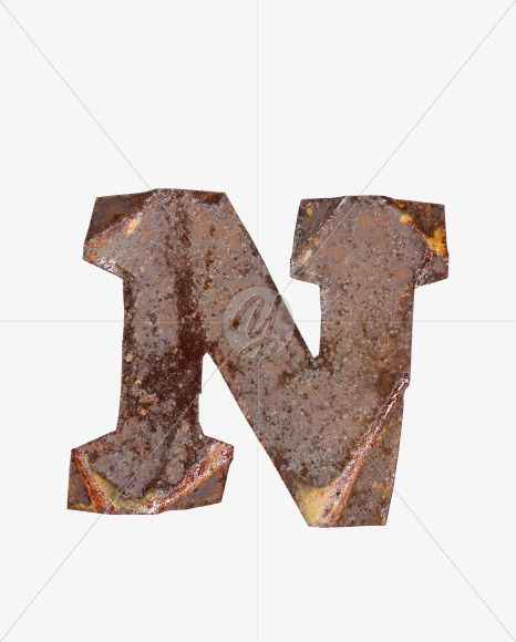 Letter N from Industrial Rust Font on Yellow Images Creative Fonts - S40716