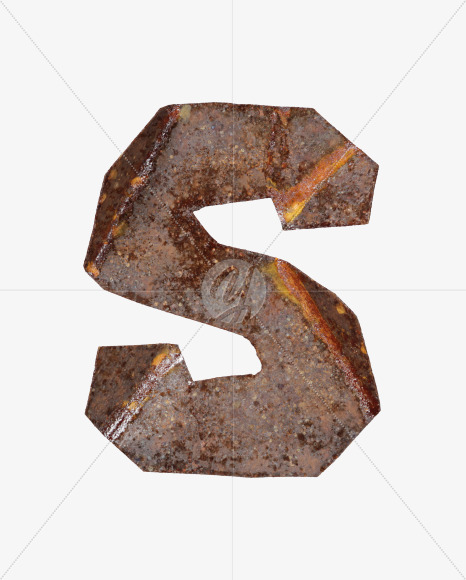 Letter S from Industrial Rust Font on Yellow Images Creative Fonts - S40721