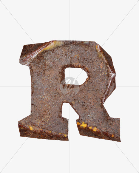 Letter R from Industrial Rust Font on Yellow Images Creative Fonts - S40720