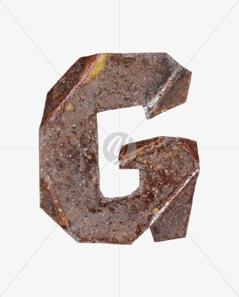 Letter G from Industrial Rust Font on Yellow Images Creative Fonts - S40709