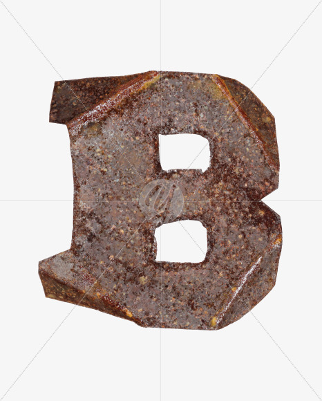 Letter B from Industrial Rust Font on Yellow Images Creative Fonts - S40704