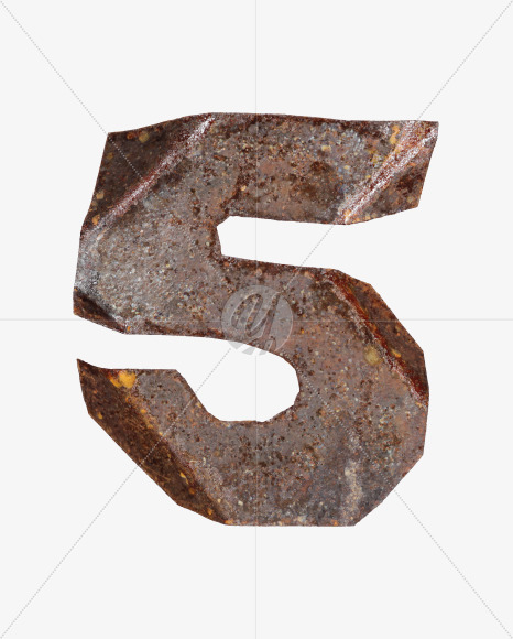 5 from Industrial Rust Font on Yellow Images Creative Fonts - S40733