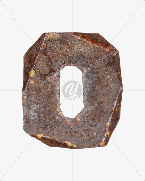 Letter O from Industrial Rust Font on Yellow Images Creative Fonts - S40717