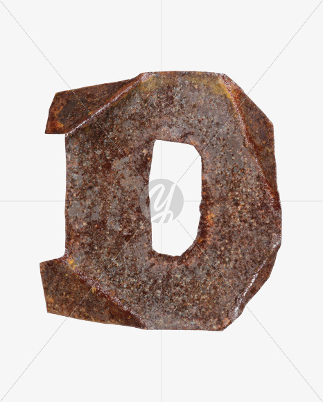 Letter D from Industrial Rust Font on Yellow Images Creative Fonts - S40706