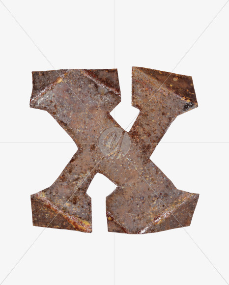 Letter X from Industrial Rust Font on Yellow Images Creative Fonts - S40726