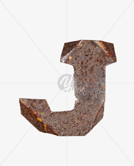 Letter J from Industrial Rust Font on Yellow Images Creative Fonts - S40712