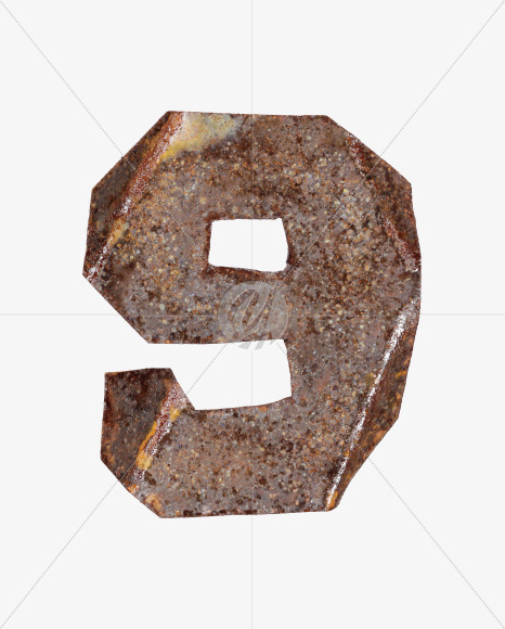 9 from Industrial Rust Font on Yellow Images Creative Fonts - S40737