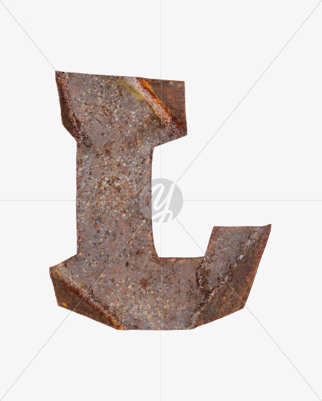 Letter L from Industrial Rust Font on Yellow Images Creative Fonts - S40714