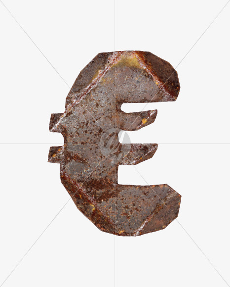 euro from Industrial Rust Font on Yellow Images Creative Fonts - S40744