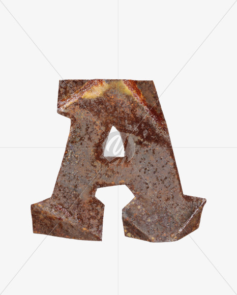 Letter A from Industrial Rust Font on Yellow Images Creative Fonts - S40703