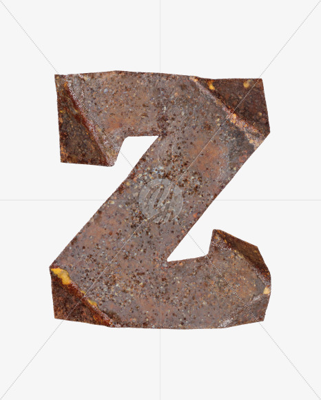 Letter Z from Industrial Rust Font on Yellow Images Creative Fonts - S40728