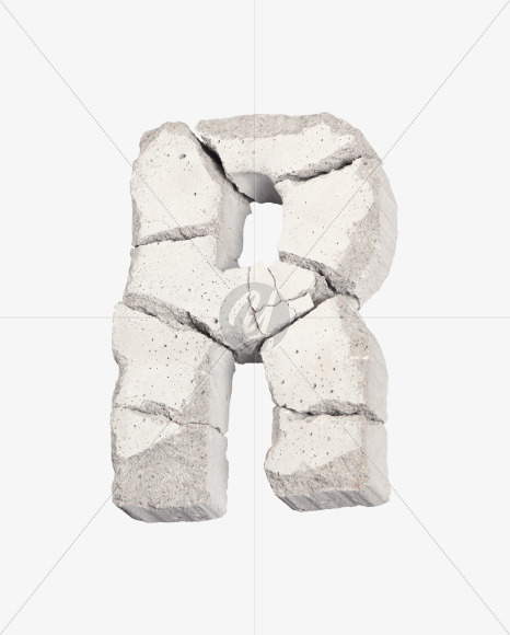 Letter R from Cracks Font on Yellow Images Creative Fonts - S40811