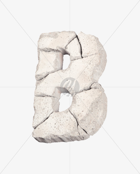 Letter B from Cracks Font on Yellow Images Creative Fonts - S40795