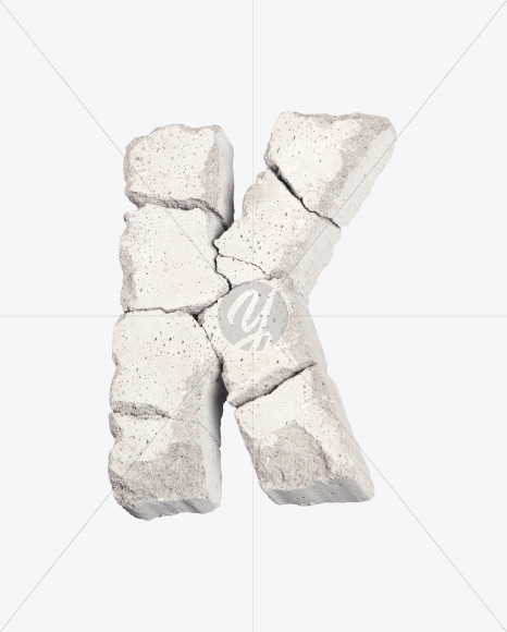 Letter K from Cracks Font on Yellow Images Creative Fonts - S40804