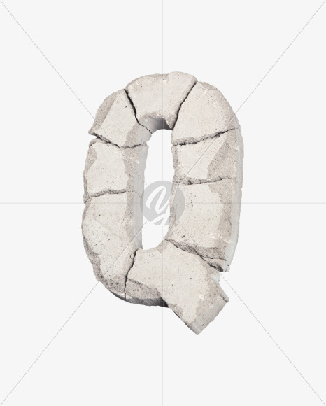 Letter Q from Cracks Font on Yellow Images Creative Fonts - S40810