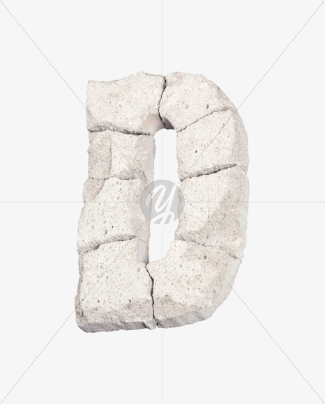 Letter D from Cracks Font on Yellow Images Creative Fonts - S40797