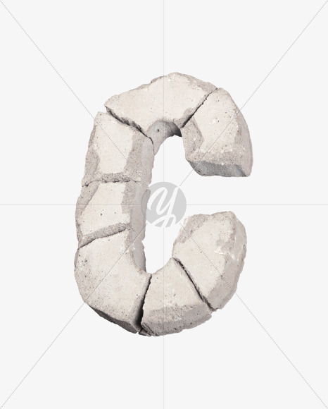 Letter C from Cracks Font on Yellow Images Creative Fonts - S40796