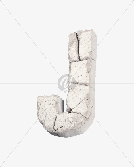 Letter J from Cracks Font on Yellow Images Creative Fonts - S40803