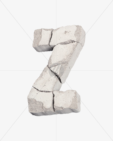 Letter Z from Cracks Font on Yellow Images Creative Fonts - S40819