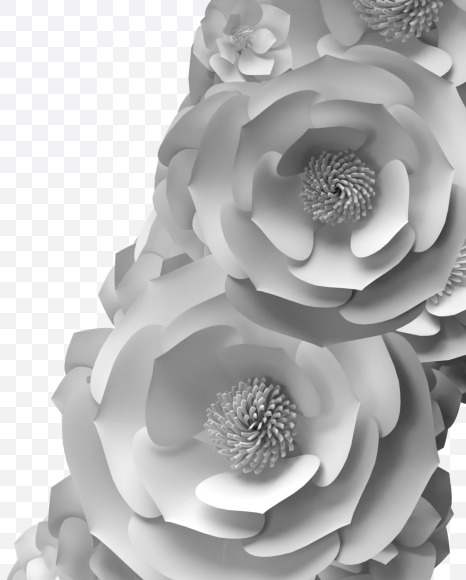 Letter Z from White Paper flower Font on Yellow Images Creative Fonts - S40863