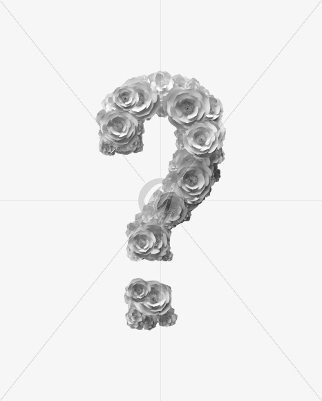 ? from White Paper flower Font on Yellow Images Creative Fonts - S40875