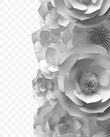 6 from White Paper flower Font on Yellow Images Creative Fonts - S40869