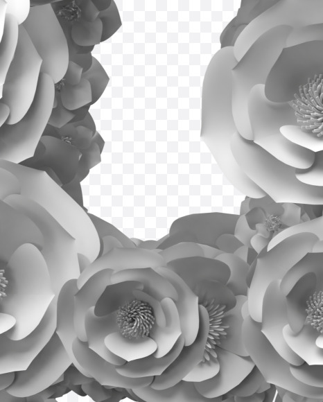 Letter A from White Paper flower Font on Yellow Images Creative Fonts - S40839