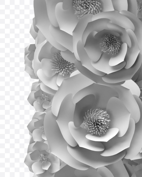 Letter G from White Paper flower Font on Yellow Images Creative Fonts - S40845