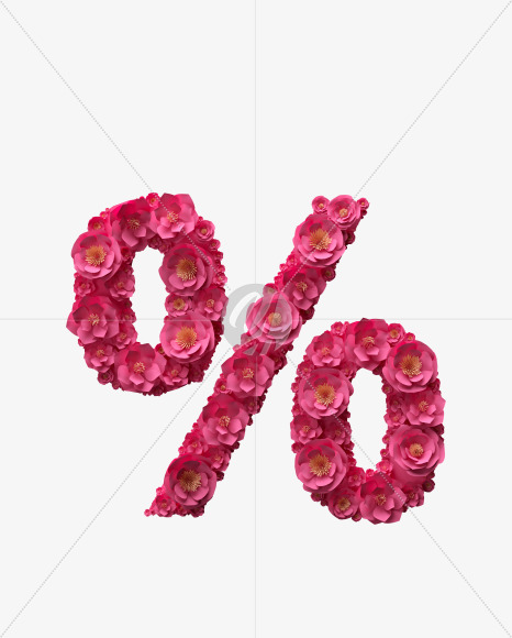 % from Red Paper Flowers font on Yellow Images Creative Fonts - S40927