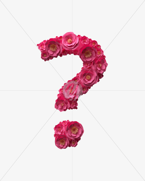 ? from Red Paper Flowers font on Yellow Images Creative Fonts - S40922