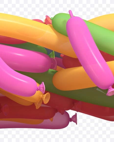 Letter F from Multicolored balloon font on Yellow Images Creative Fonts - S40938