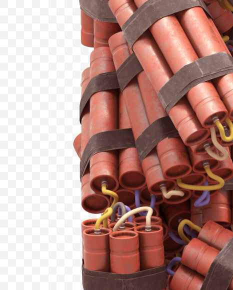 Letter P from Dynamite with Watch Detonator font on Yellow Images Creative Fonts - S40991