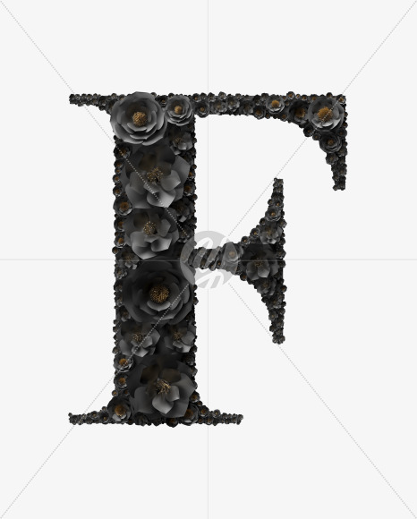 Letter F from Black wedding Font on Yellow Images Creative Fonts - S41033