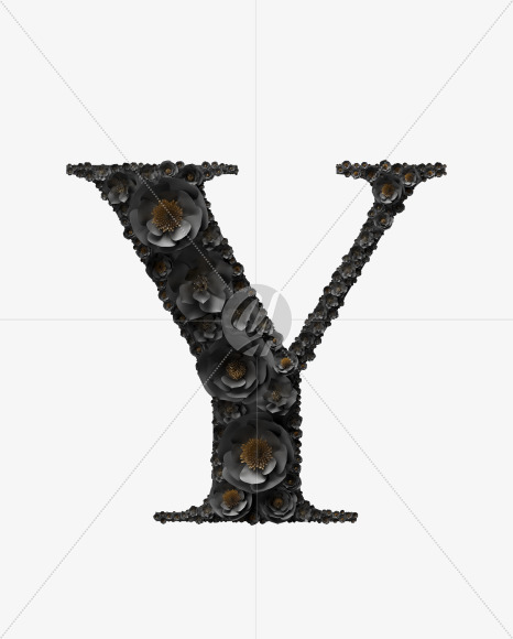 Letter Y from Black wedding Font on Yellow Images Creative Fonts - S41052