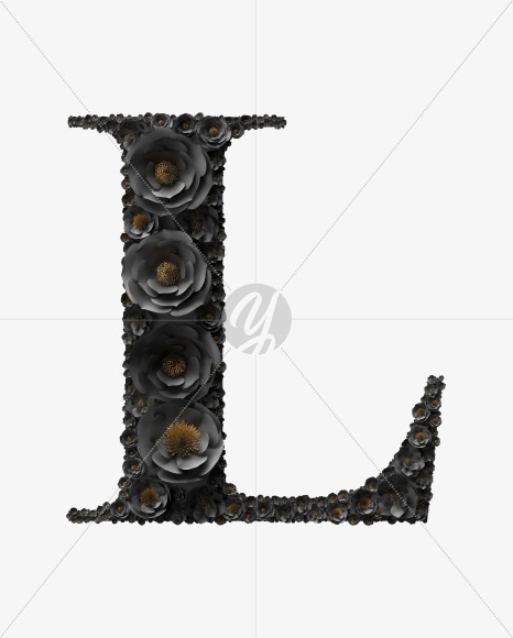 Letter L from Black wedding Font on Yellow Images Creative Fonts - S41039