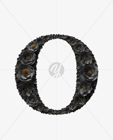 Letter O from Black wedding Font on Yellow Images Creative Fonts - S41042