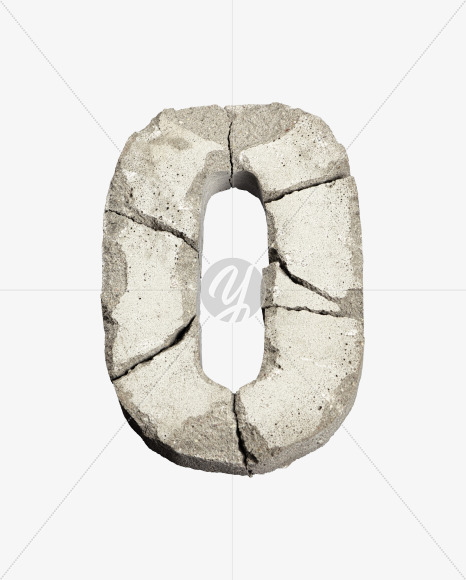 Letter O from Demolition Font on Yellow Images Creative Fonts - S41090