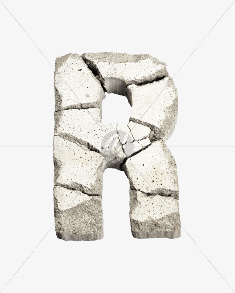 Letter R from Demolition Font on Yellow Images Creative Fonts - S41093