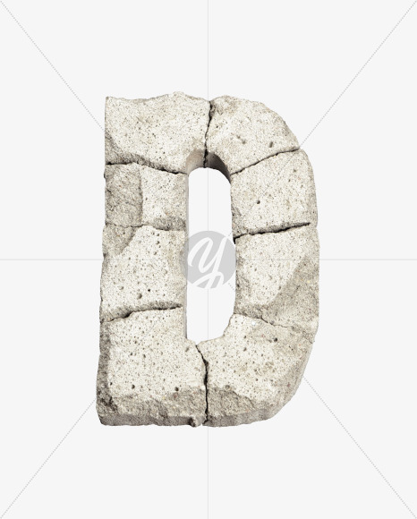 Letter D from Demolition Font on Yellow Images Creative Fonts - S41079