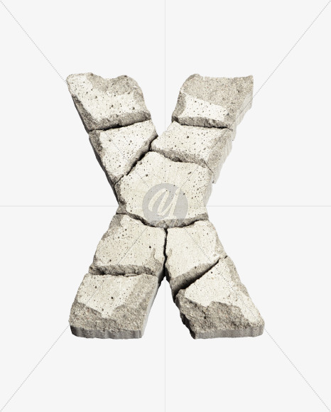 Letter X from Demolition Font on Yellow Images Creative Fonts - S41099