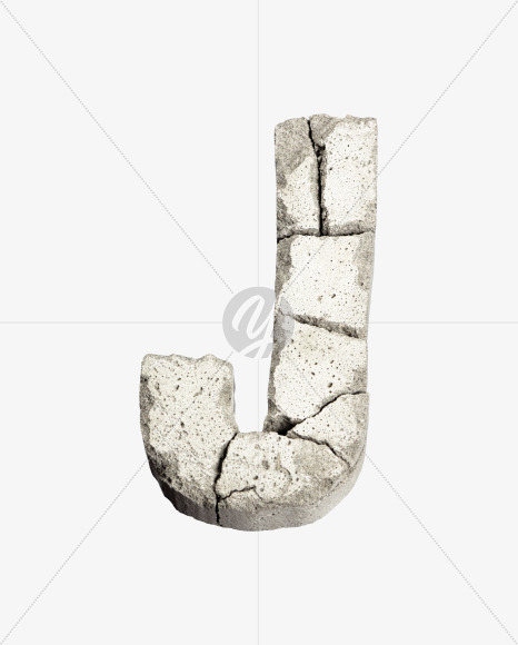 Letter J from Demolition Font on Yellow Images Creative Fonts - S41085