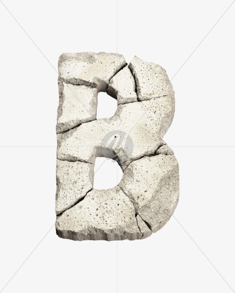 Letter B from Demolition Font on Yellow Images Creative Fonts - S41077