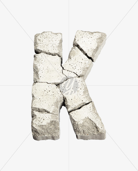 Letter K from Demolition Font on Yellow Images Creative Fonts - S41086