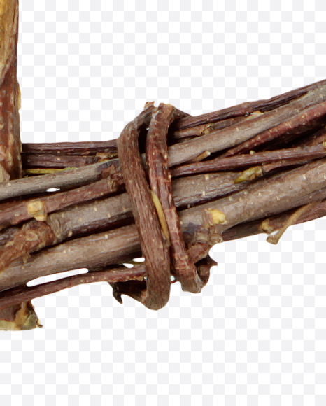 Letter D from Twigs Brown Font on Yellow Images Creative Fonts - S41171