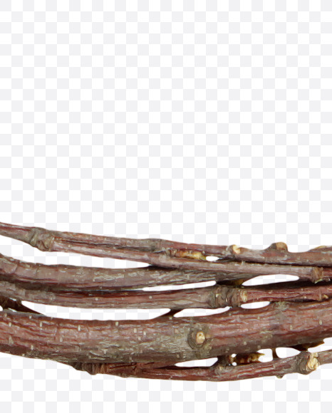 Letter L from Twigs Brown Font on Yellow Images Creative Fonts - S41179