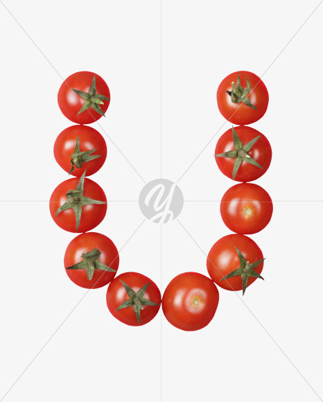 Letter U from Tomato Font on Yellow Images Creative Fonts - S41232